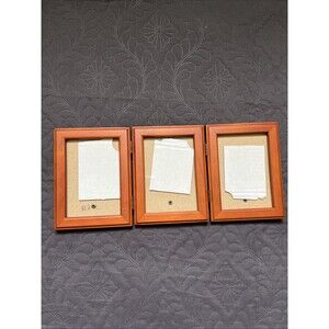 Classy Tri-fold Photo Frame 4.5”x 6”Cherry Wood Vintage Home Decor Accents Gift